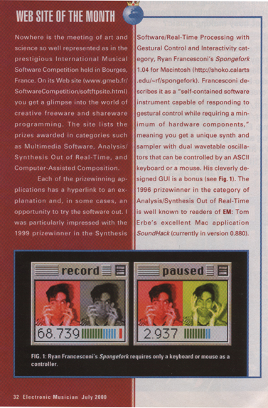 Electronic Musician coverage of Ryan Francesconi